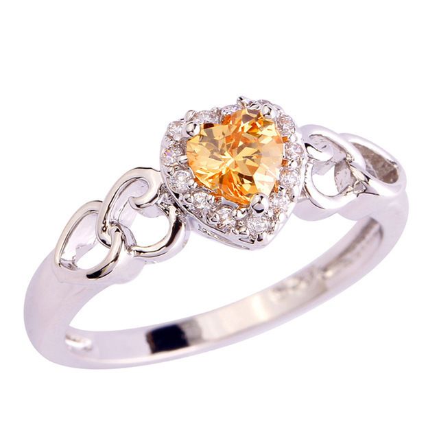 Neue Mode Herz Multi-farbe Herz-förmigen Echt Diamant Ehering Für Frauen Schmuck_voghion.com