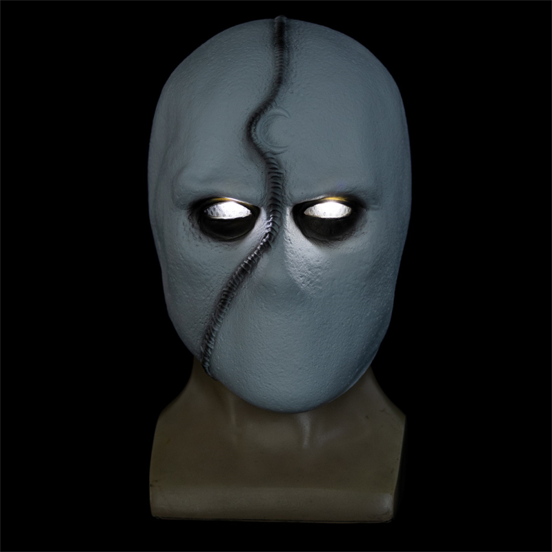 Jinleiou Add Ambient Face Cover High Simulation Emulsion LED Light Moon Knight Face Headgear Souvenir Supplies_voghion.com