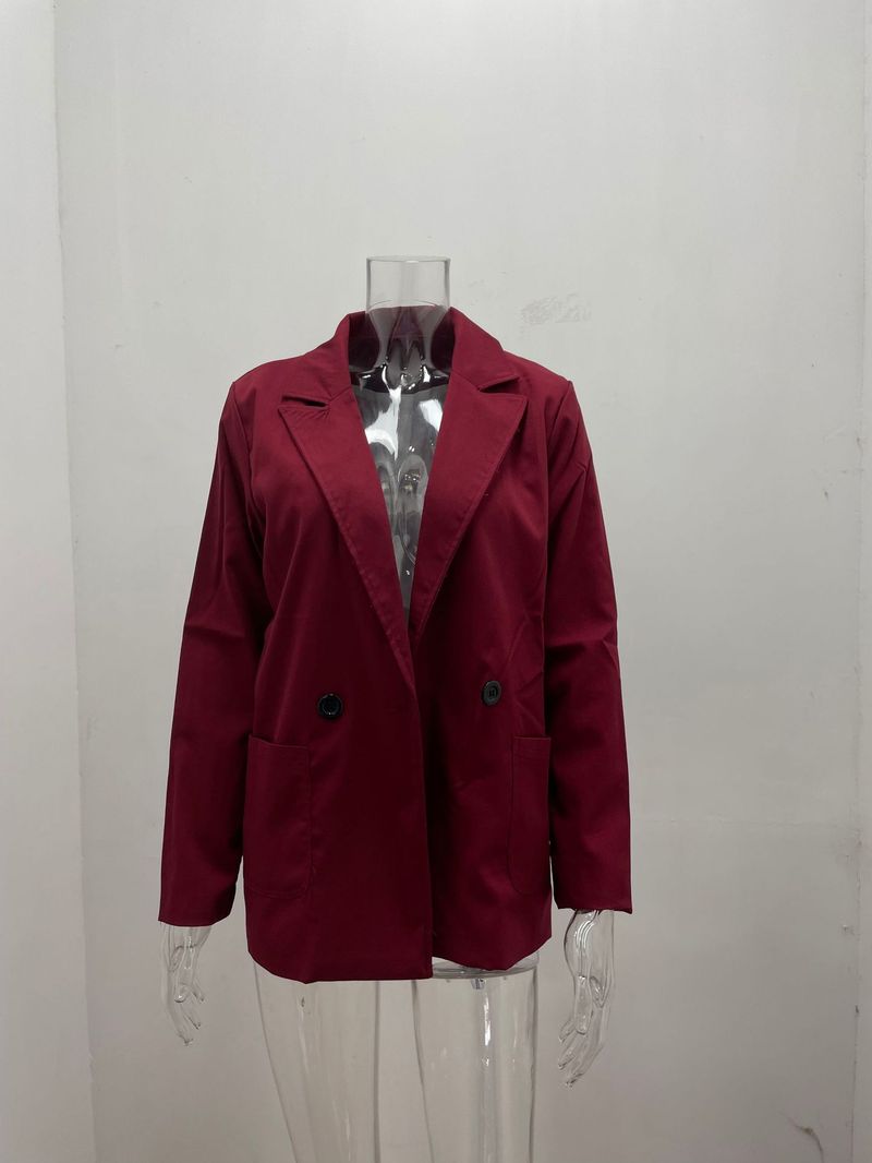 Giacca da donna primaverile e autunnale a maniche lunghe in tinta unita alla moda_voghion.com