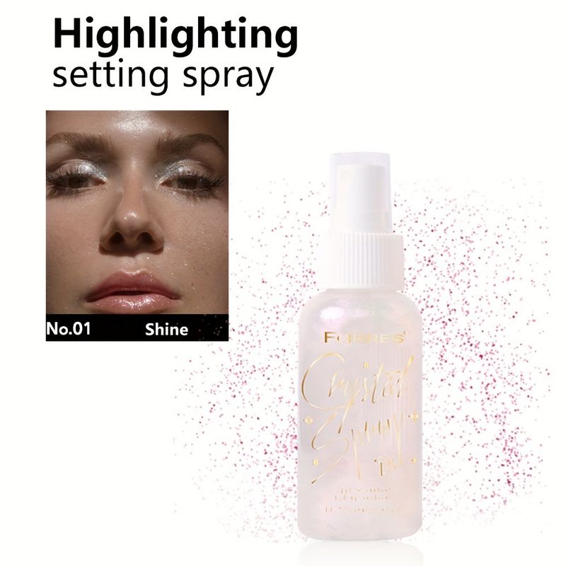 Face Foundation Highlight Spray Body Pearlescent Brightening Glitter Quicksand Makeup Setting Spray Face Isolation Film Setting Makeup_voghion.com