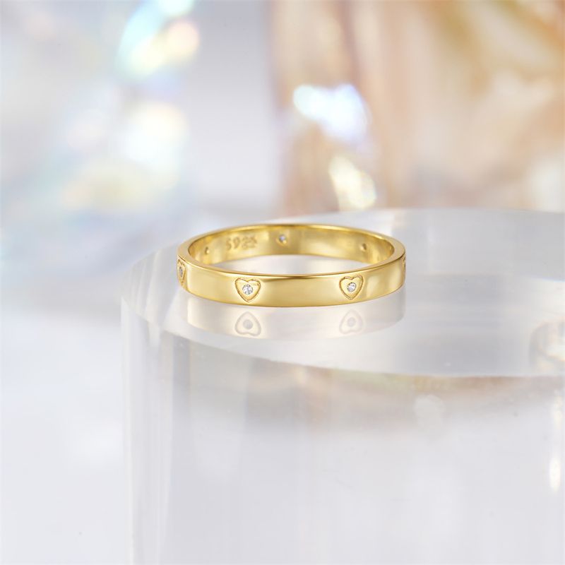 Anello di fidanzamento classico da donna in argento Sterling S925 con cuore lucido, da indossare tutti i giorni_voghion.com