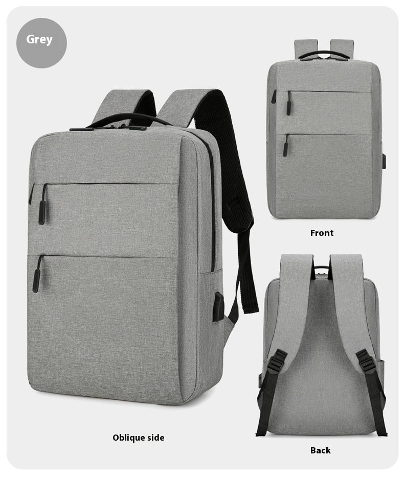 Herren neuer einfacher und großer Business-Computer-Rucksack für Outdoor-Reisen, Mode, Freizeit, Studenten_voghion.com