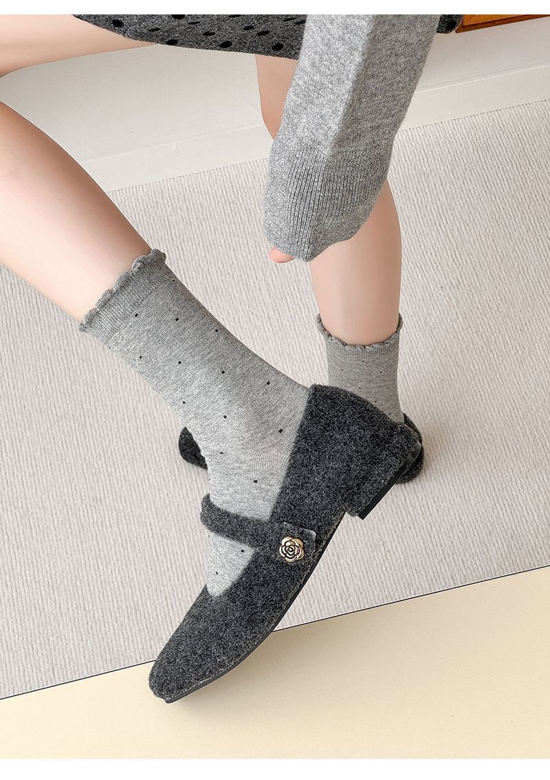 Lace Polka Dot Women's Mid-Calf Socks 2025 Fall/Winter New Long Socks_voghion.com