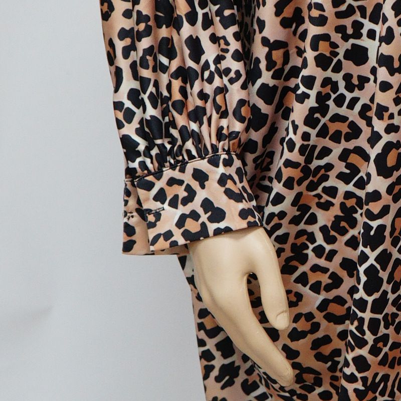 ChicShe N7699 European And American Fashion Plus Size Women's Clothing Nightclub Outfit Solid Leopard Print Patchwork_voghion.com