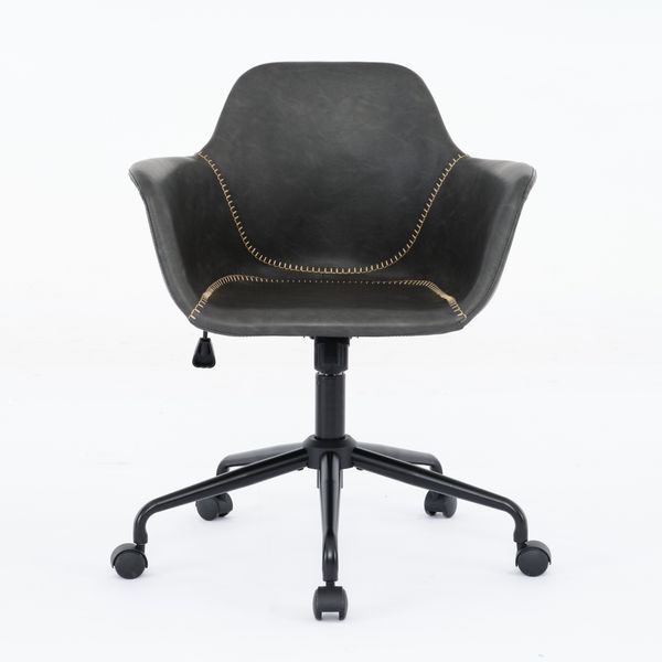 Mid-Century Modern Office Chair,Rolling Swivel Height Adjustable Ergonomic Chair With Frame/Arms,Back Support Home Desk Chair For Living Room,Studyi_voghion.com