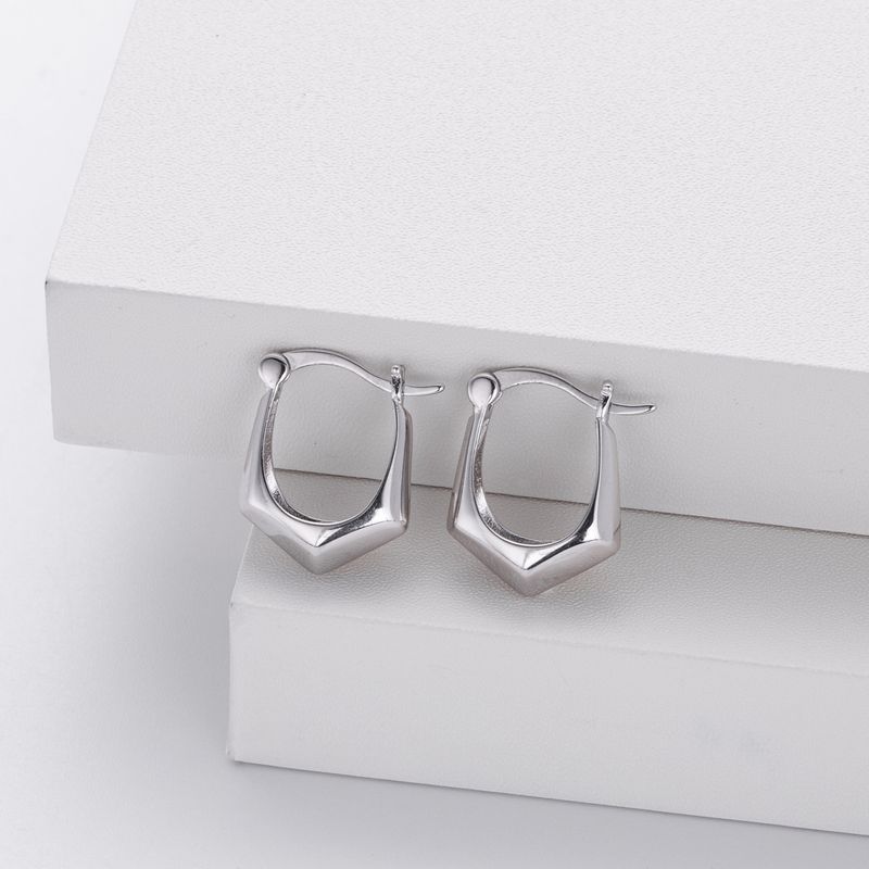 Orecchini a cerchio alla moda in argento puro, stile coreano autunnale, con fibbia, semplici orecchini a nido d'ape e accessori_voghion.com