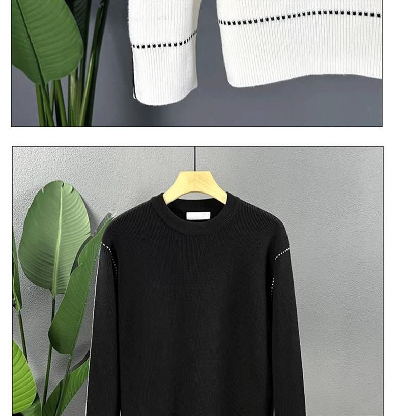 Pure High-End Round Neck Sweater For Men, Light , Slightly Loose Knitwear, New Autumn And Winter Men's Base Shirt_voghion.com