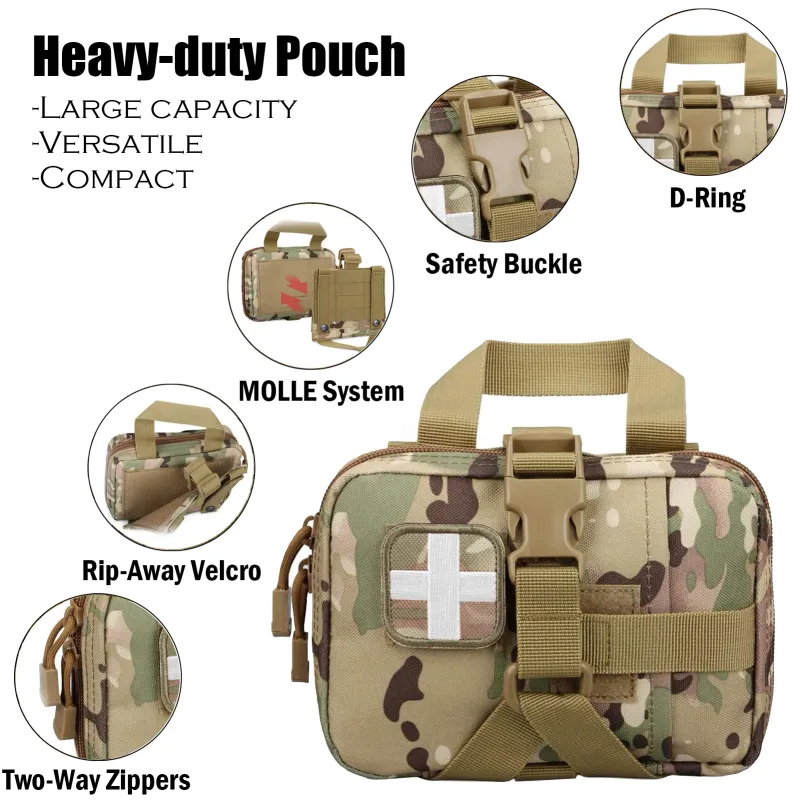 Frissítés Tactical EMT Pouch Rip Away Molle Orvosi készlet IFAK Letéphető Elsősegélykészlet Utazási Szabadtéri Túrázási Túlélőtáska_voghion.com
