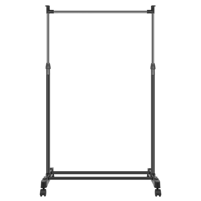 33lbs Garment Racks 3.12ft-4.80ft Height Adjustable Clothes Stand Foldable Clothes Hanger with Wheels _voghion.com