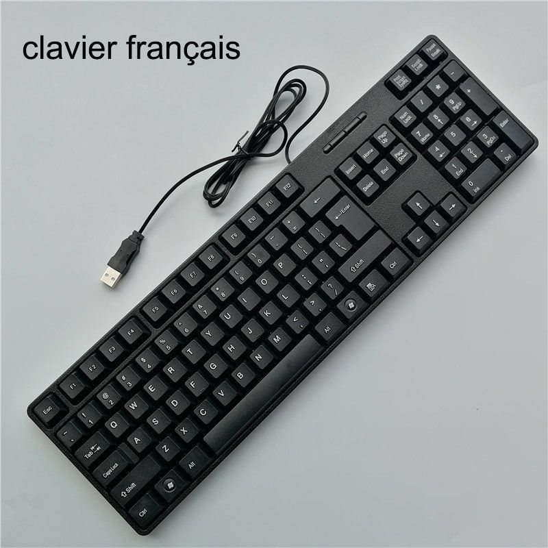 Spanish French Russian Arabic Letter Keycaps Gaming Keyboard USB Wired 104 Keys For Computer_voghion.com