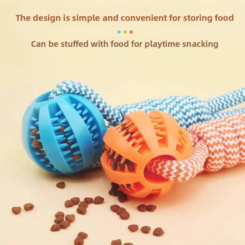 Dog Toy Tug-of-war Leaking Food Ball Interactive Gnashing Dog Biting Rope_voghion.com