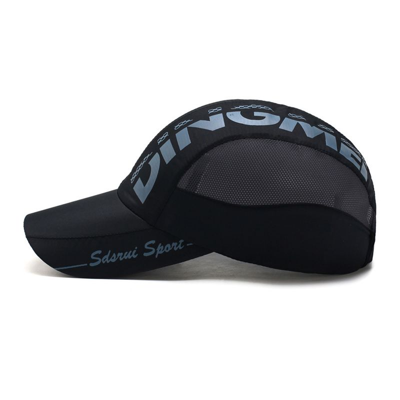 XinWq Summer Letter Print Extended Brim Adjustable Baseball Men Women Sports Running Sunscreen Visor Mesh Patcowork Sun_voghion.com