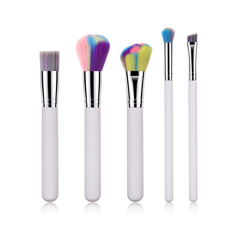 Pennelli per trucco da 5 pezzi, strumenti di bellezza, manico in legno Yuncai, tubo per la bocca, capelli in nylon GUJHUI_voghion.com