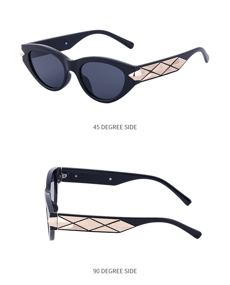 Foto di strada alla moda cat's eye, occhiali da sole resistenti ai raggi UV, occhiali da sole femminili_voghion.com