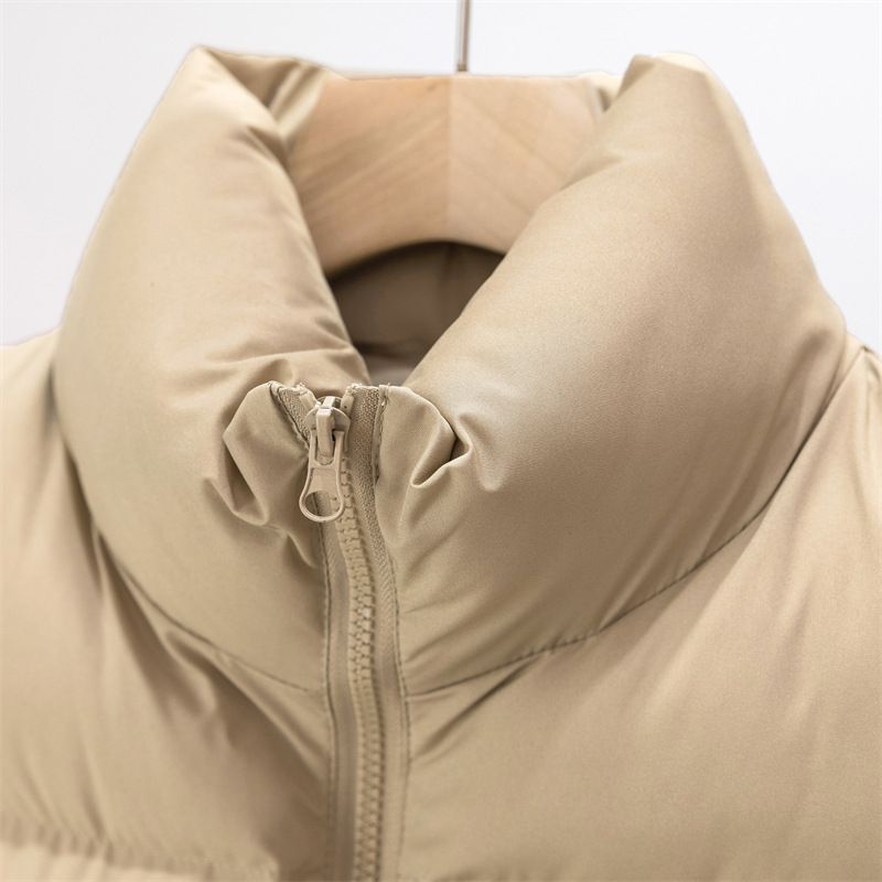 Gilet matelassé sans manches pour femme - Col montant, manteau d'hiver chaud et épais aux couleurs tendance_voghion.com