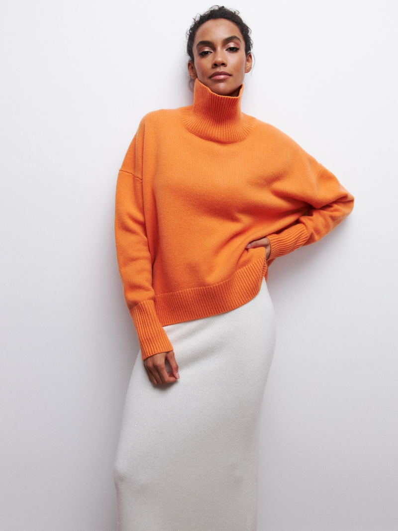 Nieuwe herfst- en winter effen coltrui voor dames_voghion.com