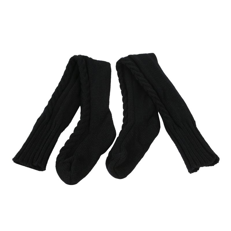 Unisex Overknee-Socken aus Flor, dicke Woll-Bodensocken für Damen, Fußwärmer, gestrickt, lange Overknee-Socken_voghion.com