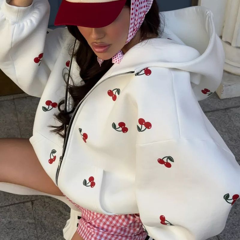 Moteriški drabužiai megztinis, striukė, gatvės stiliaus, mados prekės ženklo, laisvas, universalus sportinis džemperis su gobtuvu_voghion.com