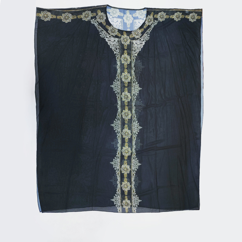 Neu Muslimischen Frauen Rundhals Robe Strand Urlaub Rock Chiffon Print Kleid_voghion.com