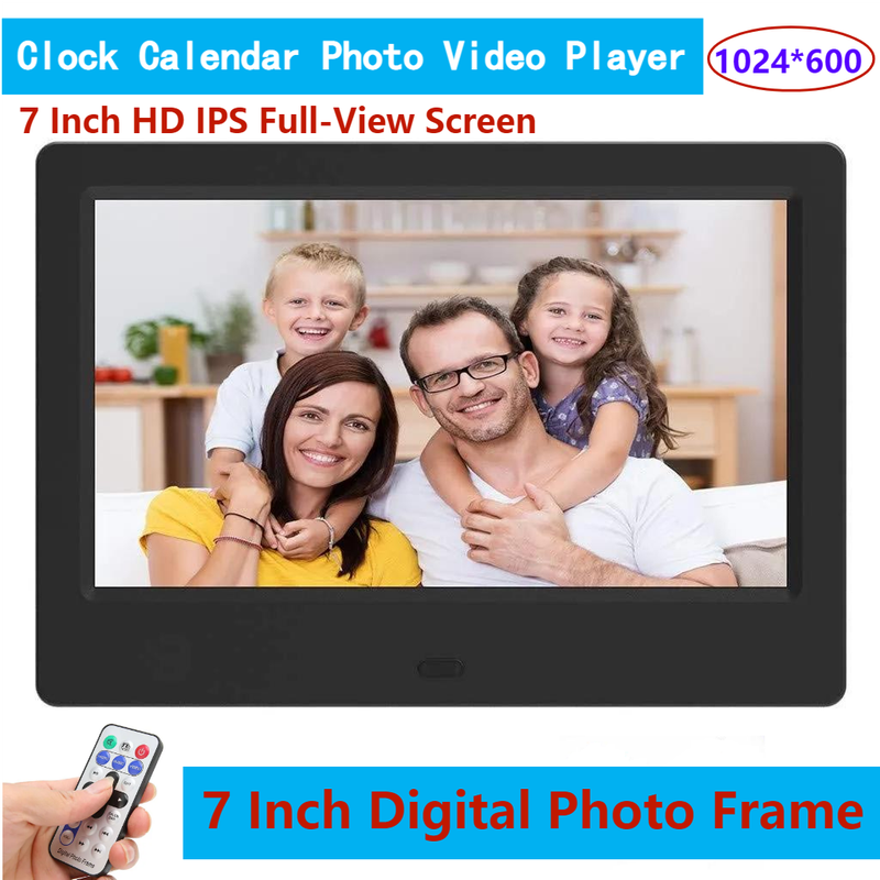 7 Inch HD IPS Full-View Digital Picture Photo Frame With Remote Control, Using USB Or SD To Play Photos/Videos/Music, For_voghion.com
