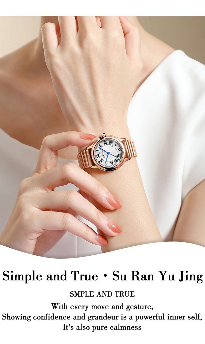 Women's Watch Retro Scale Light Luxury Women's Watch Round Waterproof Calendar Quartz Watch_voghion.com