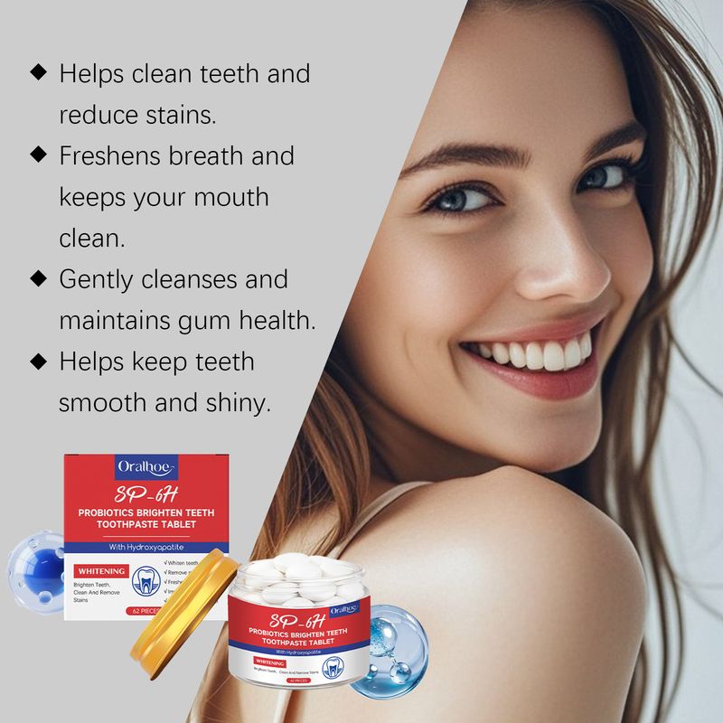 ORALHOE Mint Sanfte Reinigung der Zähne Frischer Atem Tragbare Mundwassertabletten_voghion.com