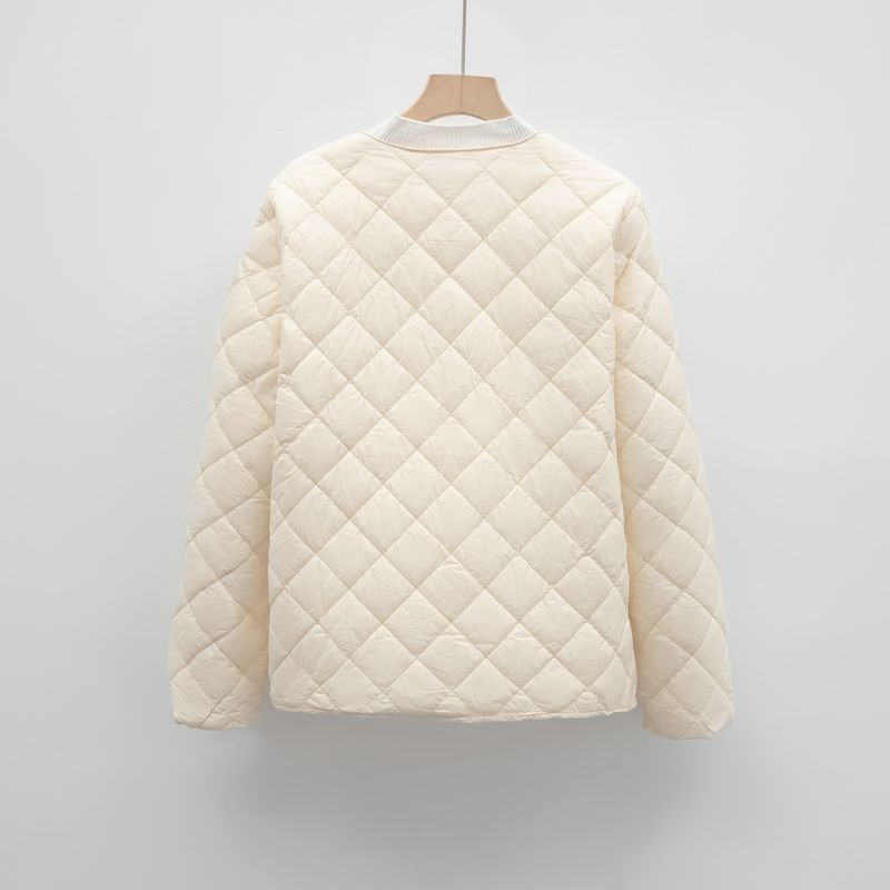 Pinghu Chixin Liner New National Standard 90 Autumn Winter Lightweight Down Jacket Women V-Neck Inner Outer Wear Coat_voghion.com