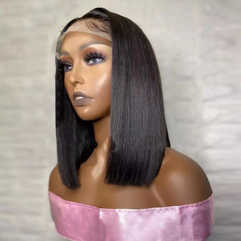 Avant de lacet perruque perruque femme cheveux courts bobo tête nouveau produit dentelle cheveux courts boucle intérieure cheveux raides clavicule marchandises trouvées_voghion.com
