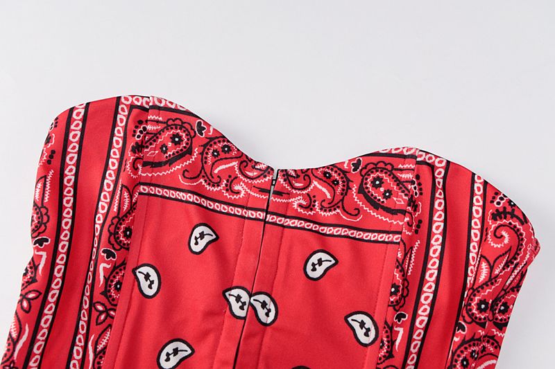 Top tubo con estampado de espiga y botones para mujer, primavera 2025_voghion.com