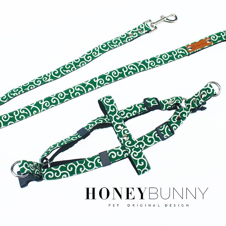 Tang Grass Pattern Chest Back Shiba Inu Outdoor Set Pet Japanese Style Dog Walking Leash_voghion.com