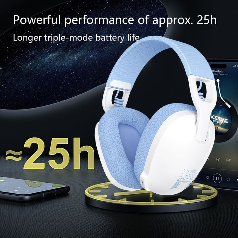 Wireless Gaming Headset 2.4GHz/BT 5.3/Wired Over Ear Headphones With Noise Canceling Microphone For PS4 PC Laptop_voghion.com