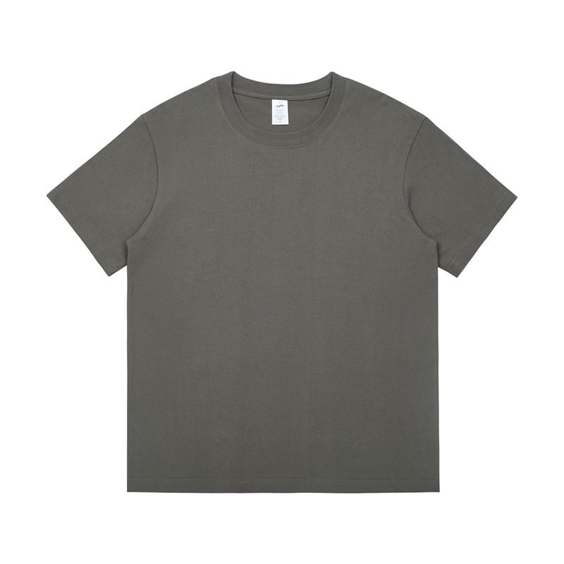 2025d Drei Seewale|230g Kurzarm Xinjiang Gekämmte Baumwolle Herren Einfarbig Weiß Trendy Lose Blank T-Shirt_voghion.com
