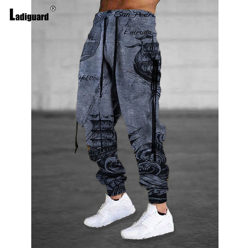 Plus Size 6xl Men Casual Elastic Waist Gothic Skull Print Trouser Mens Fashion Hip Hop Sweatpan Men's Stand Pocket_voghion.com