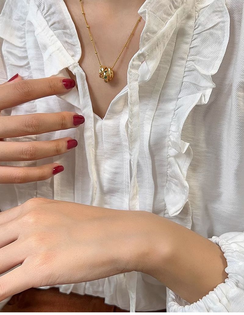 Women's Jewelry French Retro Detachable Emerald Green Zircon Necklace Female Light Luxury Simple Fashion High End Sense All Match Clavicle Chain_voghion.com