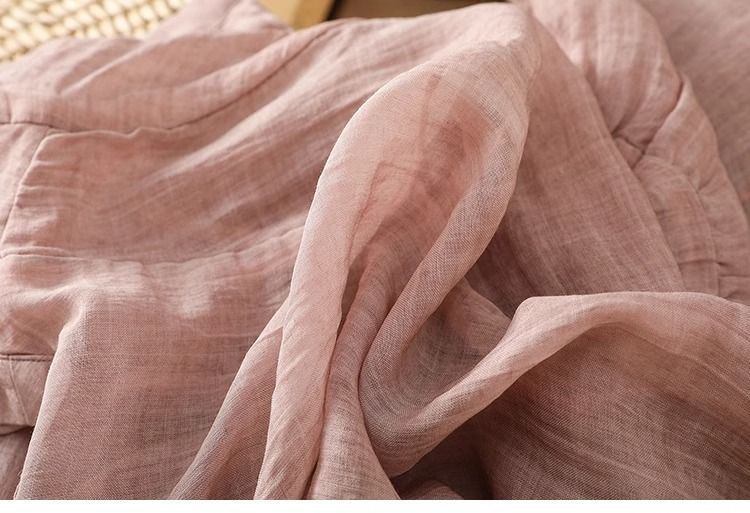 Camicia da donna in cotone e lino, di grandi dimensioni, tinta unita, vestibilità comoda, casual e di tendenza_voghion.com