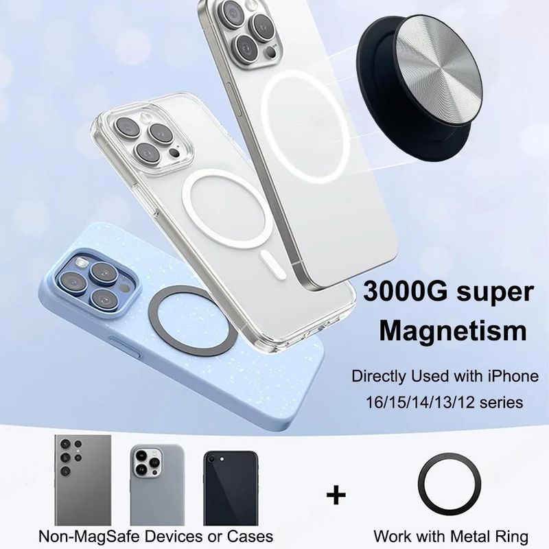 Magnetring für MagSafe iPhone 17, 16, 15, 14, 13 und 12 Serie – Faltbarer Handyhalter mit starkem Magnetgriff_voghion.com
