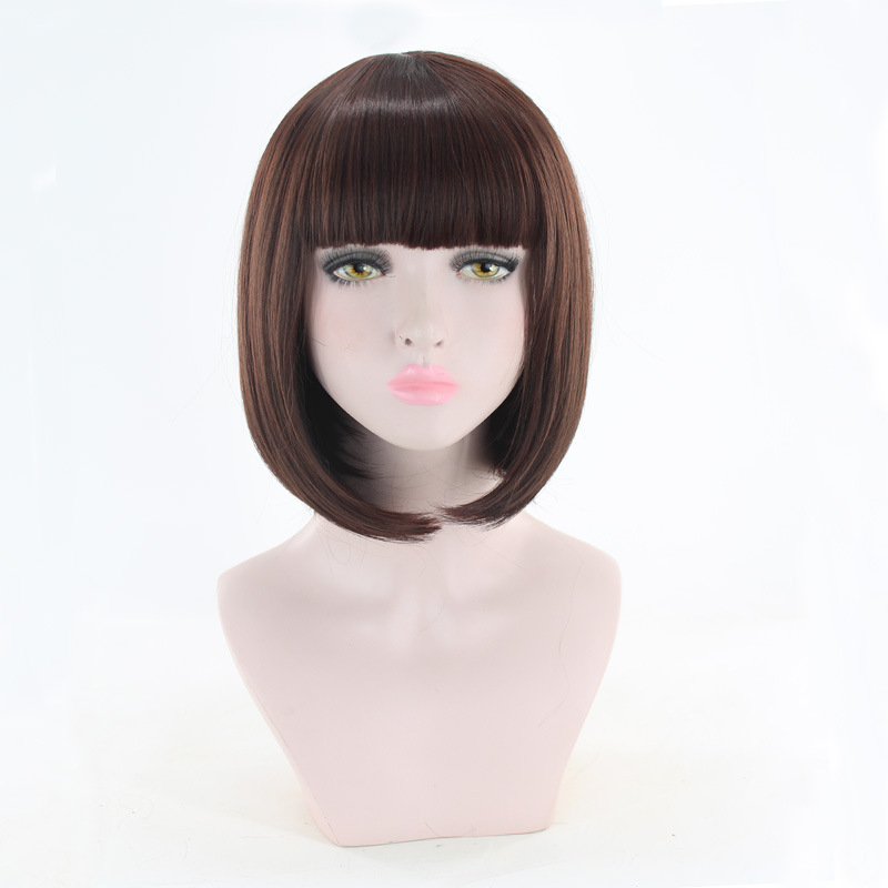 Synthetische Perücke für Frauen mit BOBO Face Wave Head Simulation Short Hair Female_voghion.com