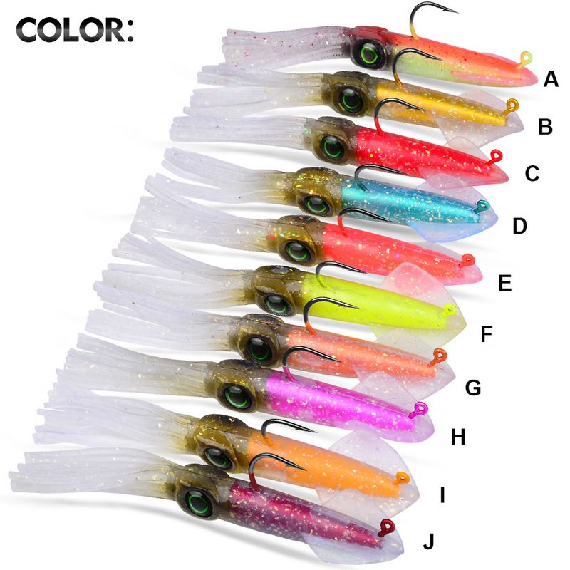 Squid Lure Bionic Luminous UV 13cm Built-in Lead Head Hook Soft Cuttlefish Octopus Bait_voghion.com