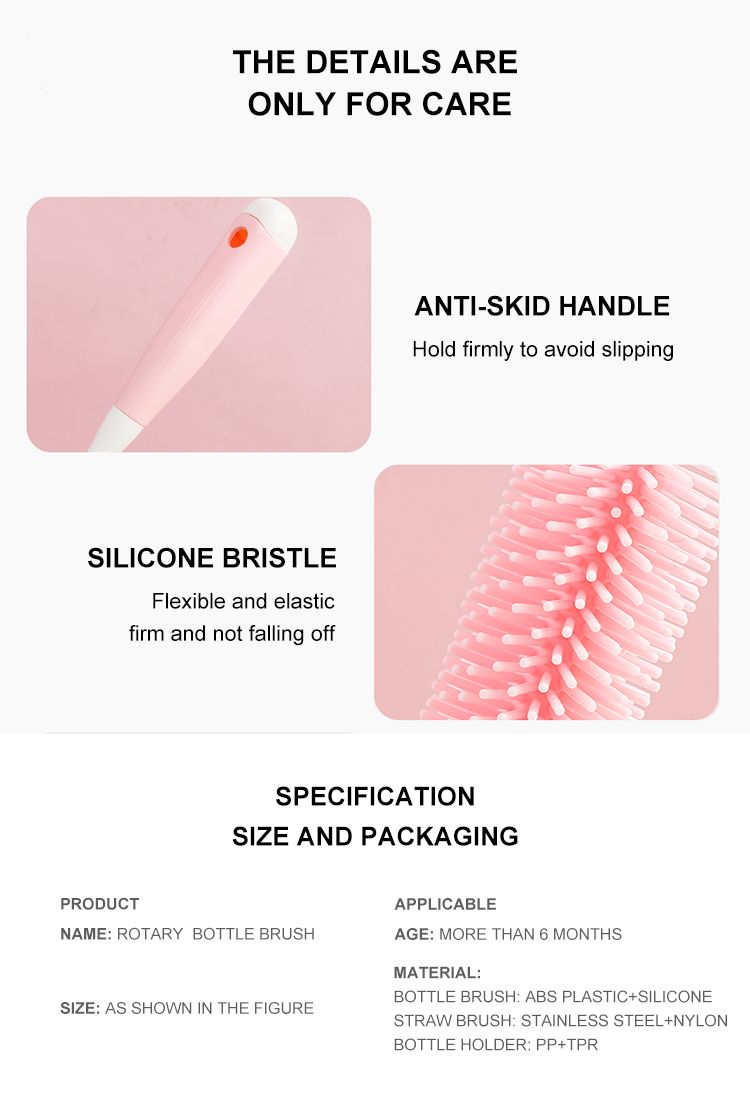 Silicone Bottle Cleaning Brush Baby Pacifier Straw Scrubber 360 Degree Glass Cup Washing Clean Brush Kitchen Cleaning Tool Set_voghion.com