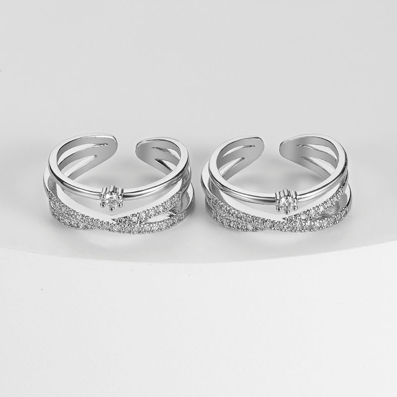 Geometric Open Ring – European & American Style Copper Design With Micro Zircon Inlay, Color-Preserving Electroplated Fashion Jewelry_voghion.com