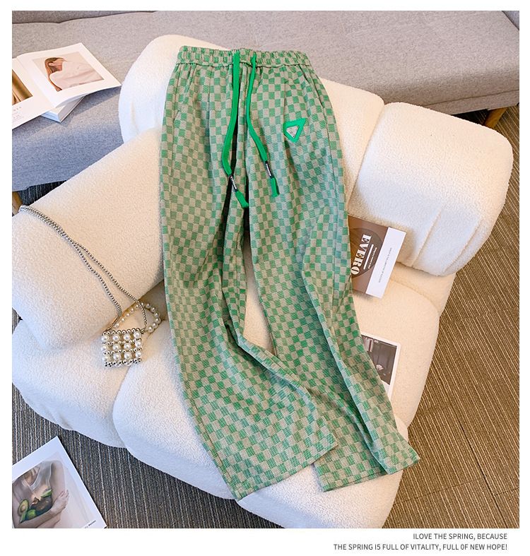 Damen Kleedung Gestréckte Kostüm neie Stil Fraen Hierscht Temperament Casual Moud Breet Been Hosen Zwee Stéck Kostüm Revers laang Hülsen Fraen_voghion.com