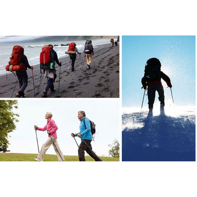 Ultraleichte, faltbare Trekkingstöcke, Teleskop-Gehstöcke für Männer und Frauen, Kletterausrüstung, kohlenstofffaserfrei, für den Außenbereich_voghion.com