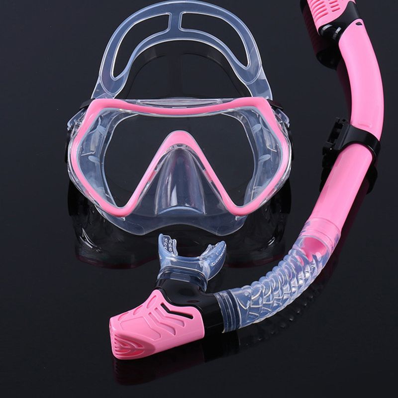 Set da snorkeling per adulti, attrezzatura per nuoto in apnea, occhialini in silicone con montatura grande e vetro temperato_voghion.com