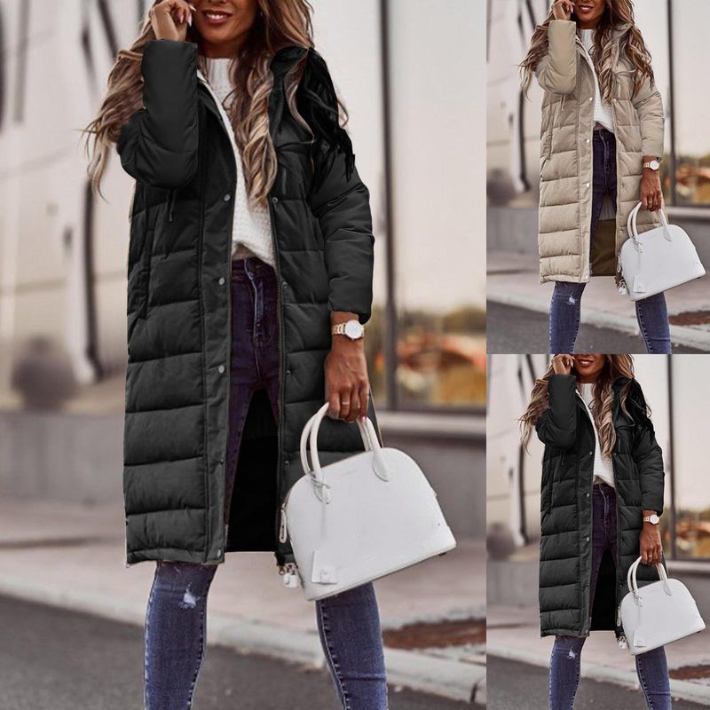 Women's Clothing new women's cotton jacket hot sale women's cotton jacket mid length casual hooded cotton jacket women's jacket_voghion.com