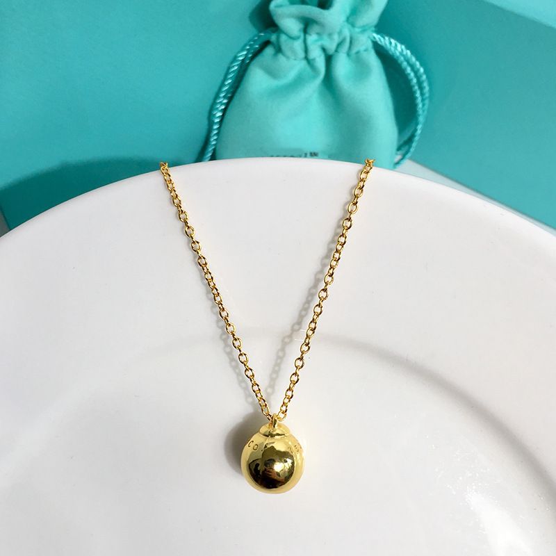 Set di gioielli da donna, collane a catena alla moda, stile alla moda, ciondolo a sfera in metallo, collana con clavicola_voghion.com