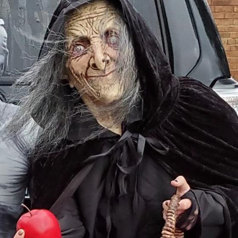 Halloween Horror Witch Mask, Scary Latex Head Cover Dance Bar Party Performance Props_voghion.com