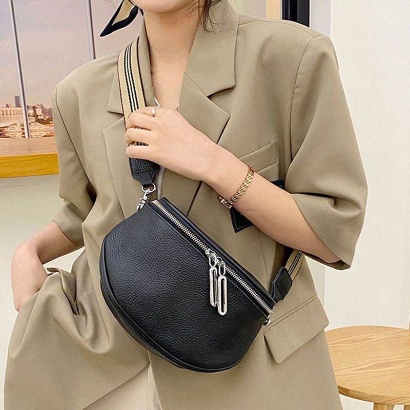 Lihao sac de messager Double fermetures à glissière bandoulière détachable poche Collocation quotidienne Faux cuir Premium femmes fourre-tout_voghion.com
