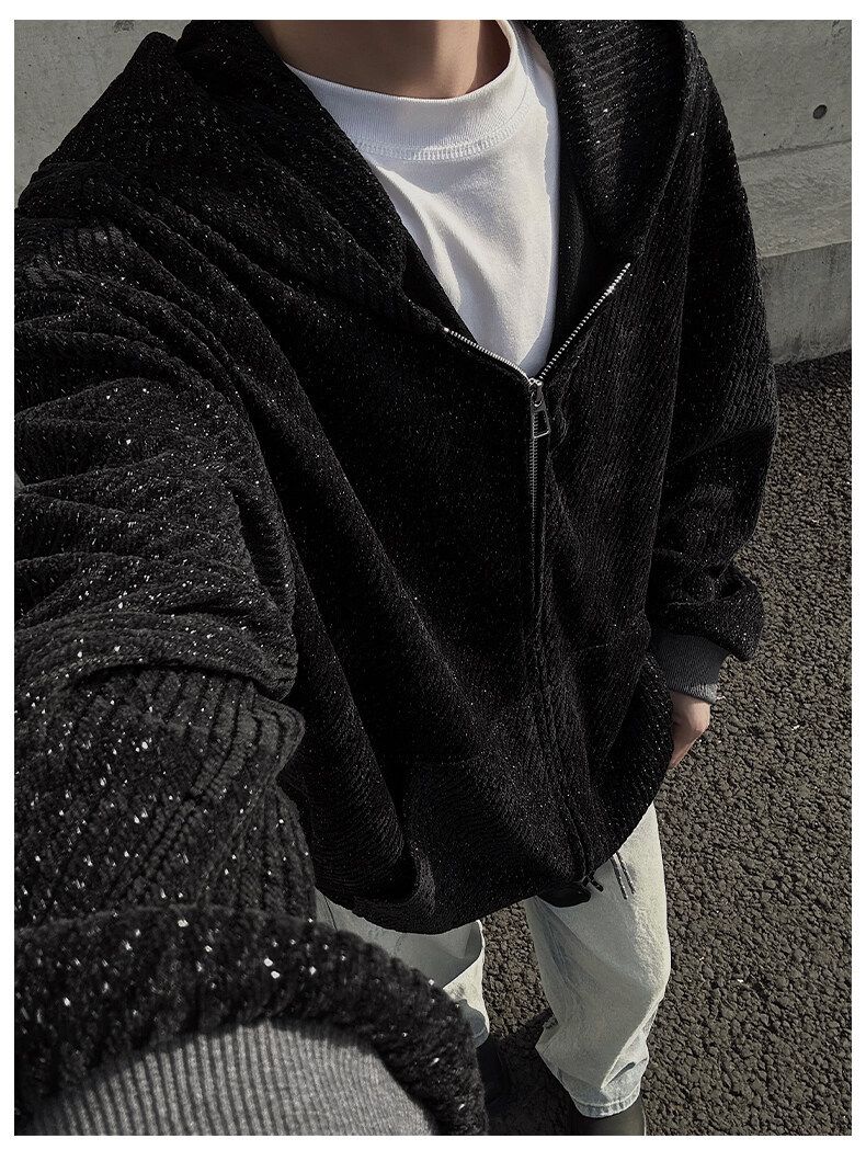 Cleanfit Zip-Up Hoodie voor heren – Vintage-geïnspireerd oversized sweatshirtjack voor casual streetwear_voghion.com