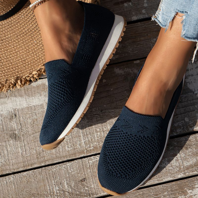 Scarpe casual da donna in maglia, traspiranti, di grandi dimensioni, a un passo, autunnali 2025_voghion.com