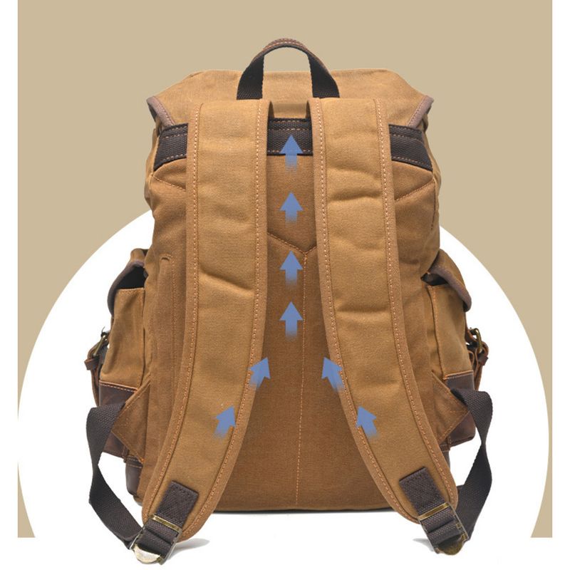 Mochila clásica de lona encerada al óleo resistente al agua, nueva bolsa de viaje para montañismo, mochila de gran capacidad_voghion.com